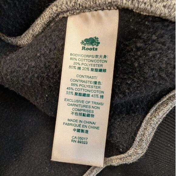 Roots Bomber Varsity Jacket Gray Black Fleece Classic Retro Style - Size S - Picture 9 of 9